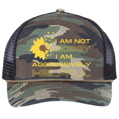 I Am Not Bossy I Am Aggressively Helpful I Am The Boss Gift Retro Rope Trucker Hat Cap