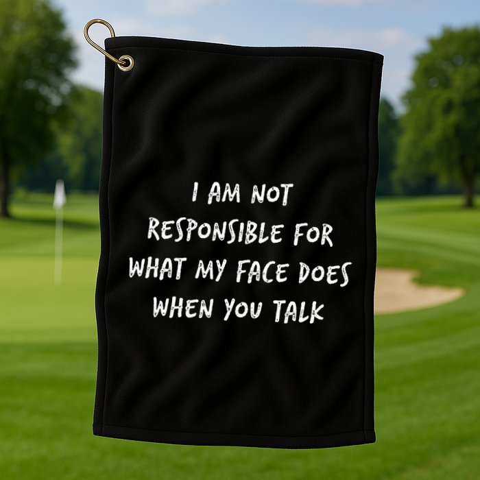 I Am Not Responsible For What My Face Does When You Talk Golf Towel