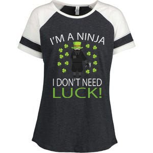 I'm A Ninja I Don't Need Luck Saint Patrick Day Enza Ladies Jersey Colorblock Tee