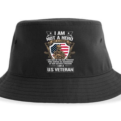 I Am Not A Hero Not A Legend I Am A Us Veteran Usa Military Sustainable Bucket Hat