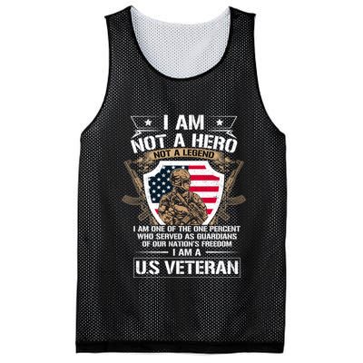 I Am Not A Hero Not A Legend I Am A Us Veteran Usa Military Mesh Reversible Basketball Jersey Tank