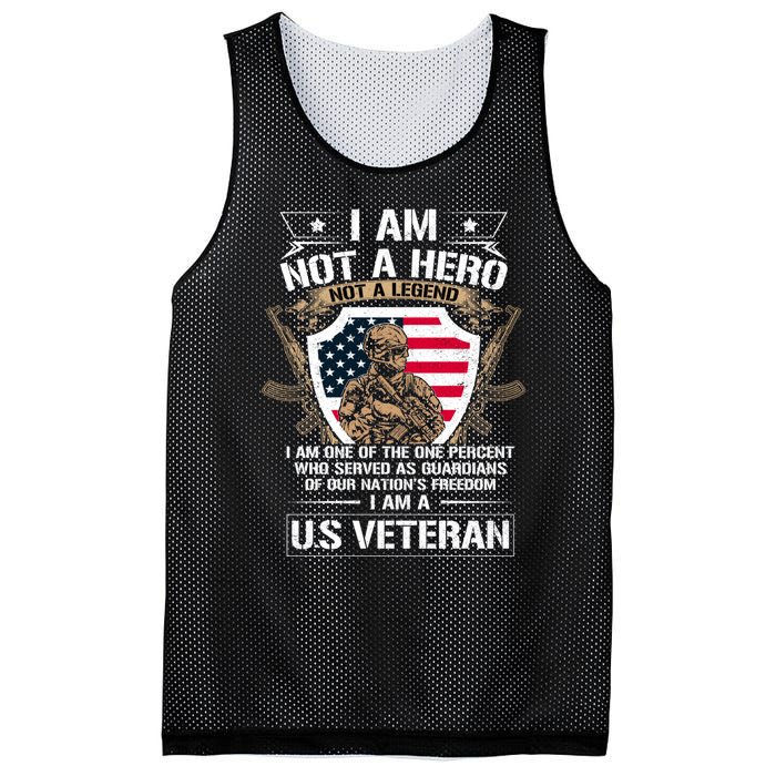 I Am Not A Hero Not A Legend I Am A Us Veteran Usa Military Mesh Reversible Basketball Jersey Tank