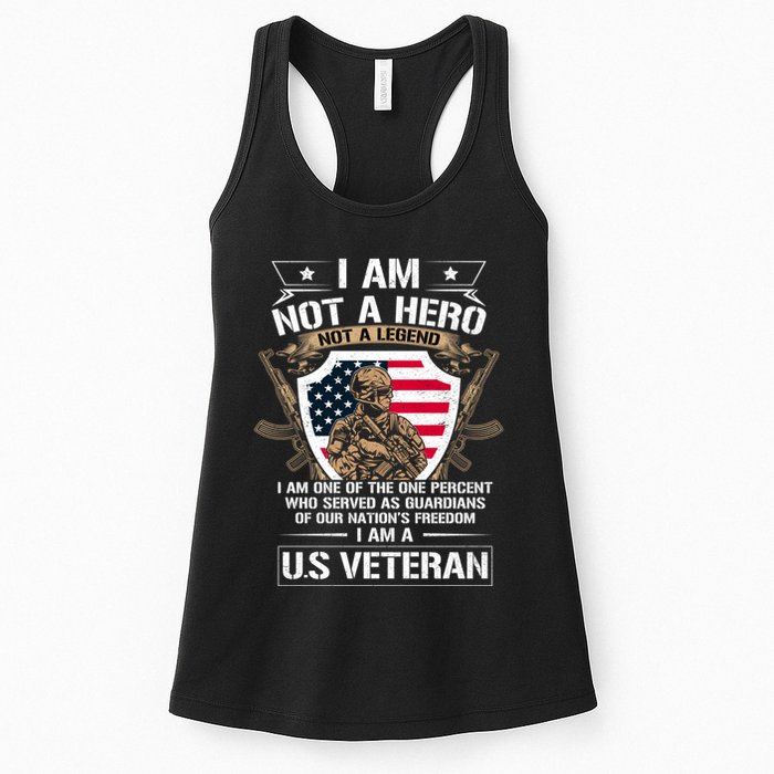 I Am Not A Hero Not A Legend I Am A Us Veteran Usa Military Womens Tank Top