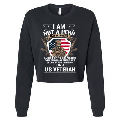 I Am Not A Hero Not A Legend I Am A Us Veteran Usa Military Cropped Pullover Crew