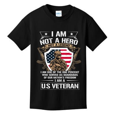 I Am Not A Hero Not A Legend I Am A Us Veteran Usa Military Kids T-Shirt