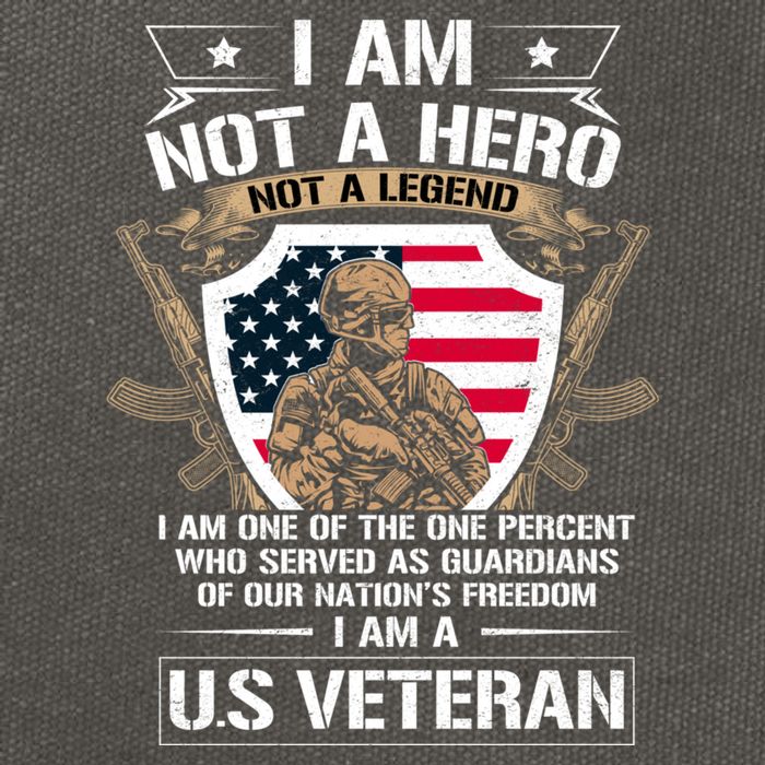 I Am Not A Hero Not A Legend I Am A Us Veteran Usa Military Cotton Canvas Backpack