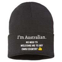 IM Australian No Need To Welcome Me To My Own Country Sustainable Knit Beanie