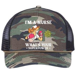 Im A Nurse Whats Your Superpower Funny Medical Cute Gift Retro Rope Trucker Hat Cap