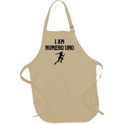 I Am Numero Uno Cardio Strong Female Bodybuilder Running Full-Length Apron With Pockets