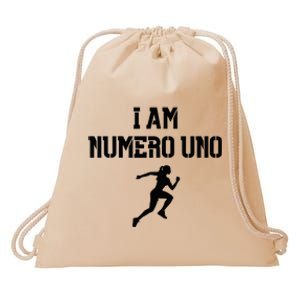 I Am Numero Uno Cardio Strong Female Bodybuilder Running Drawstring Bag