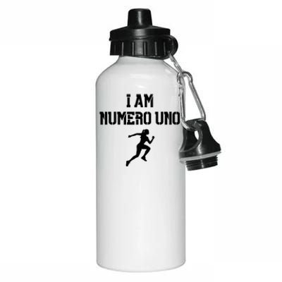 I Am Numero Uno Cardio Strong Female Bodybuilder Running Aluminum Water Bottle