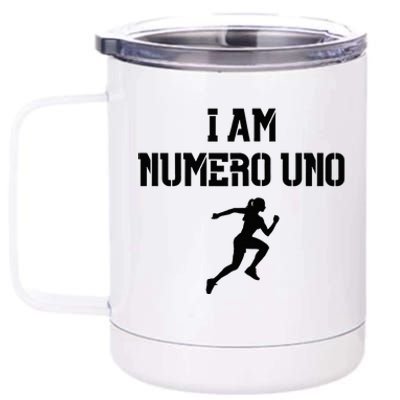 I Am Numero Uno Cardio Strong Female Bodybuilder Running 12 oz Stainless Steel Tumbler Cup