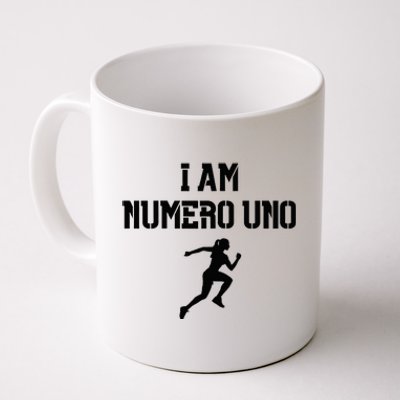 I Am Numero Uno Cardio Strong Female Bodybuilder Running Coffee Mug