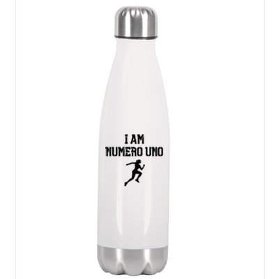 I Am Numero Uno Cardio Strong Female Bodybuilder Running Stainless Steel Insulated Water Bottle