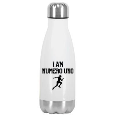 I Am Numero Uno Cardio Strong Female Bodybuilder Running Stainless Steel Insulated Water Bottle