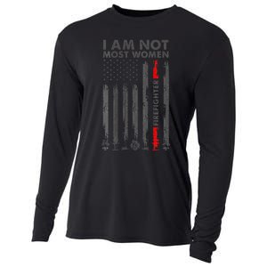 I Am Not Most Women Firefighter American Flag Cooling Performance Long Sleeve Crew