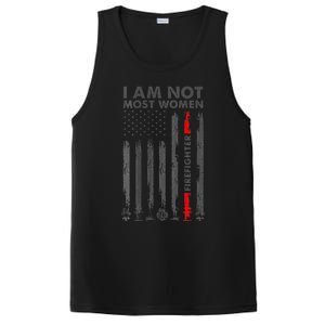 I Am Not Most Women Firefighter American Flag PosiCharge Competitor Tank