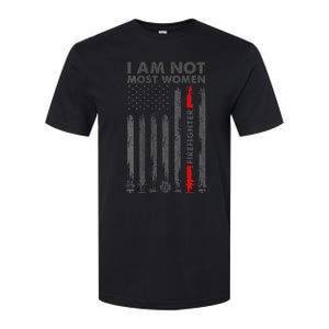 I Am Not Most Women Firefighter American Flag Softstyle CVC T-Shirt