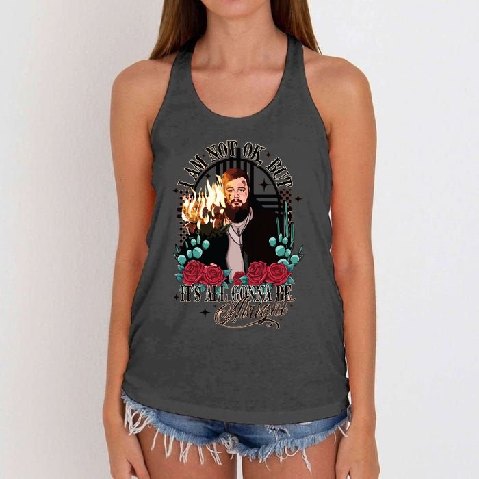 I Am Not Ok Women's Knotted Racerback Tank