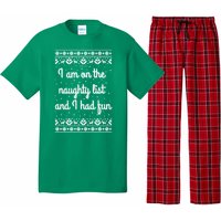 I Am On The Naughty List Funny Ugly Christmas Holiday Santa Pajama Set