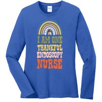 I Am One Thankful Endoscopy Nurse Bohemian Thanksgiving Cool Gift Ladies Long Sleeve Shirt