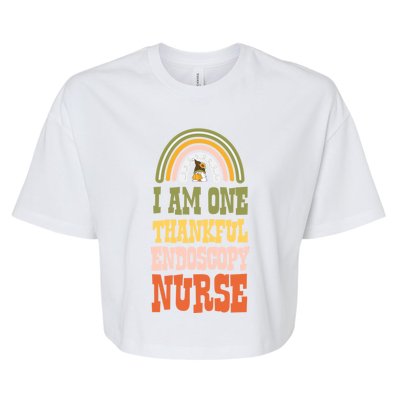 I Am One Thankful Endoscopy Nurse Bohemian Thanksgiving Cool Gift Bella+Canvas Jersey Crop Tee