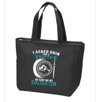 I Asked Odin For A Valkyrie He Sent Me My Daughter Viking Zip Tote Bag