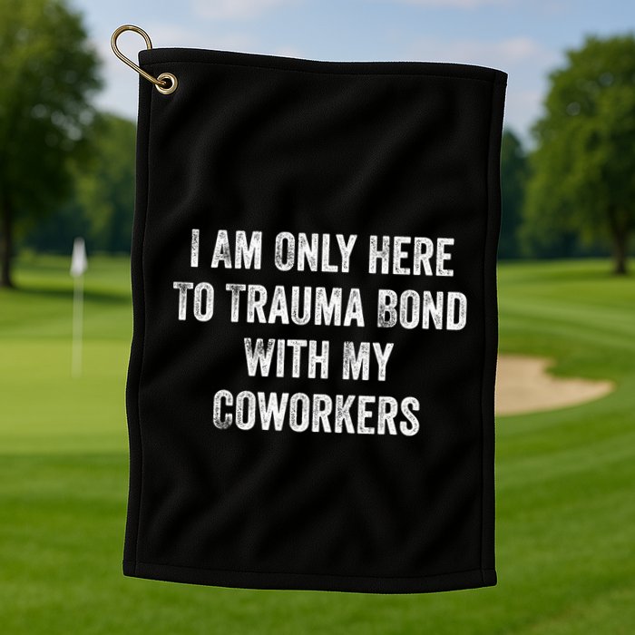 I Am Only Here To Trauma Bond With My Coworkers Funny Quote Golf Towel
