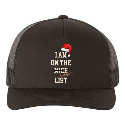 I Am On The Nice Naughty List Funny Santa Hat Xmas Yupoong Adult 5-Panel Trucker Hat