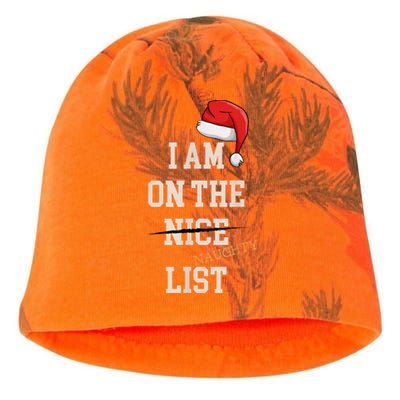 I Am On The Nice Naughty List Funny Santa Hat Xmas Kati - Camo Knit Beanie