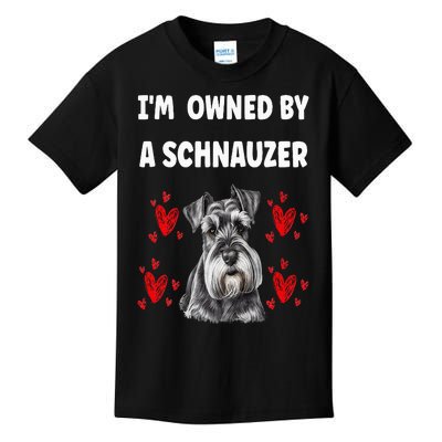 I Am Owned By A Schnauzer Kids T-Shirt