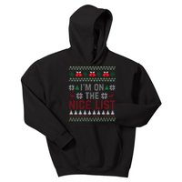 I Am On The Nice List Of Santa Christmas Ugly Sweater Graphic Kids Hoodie