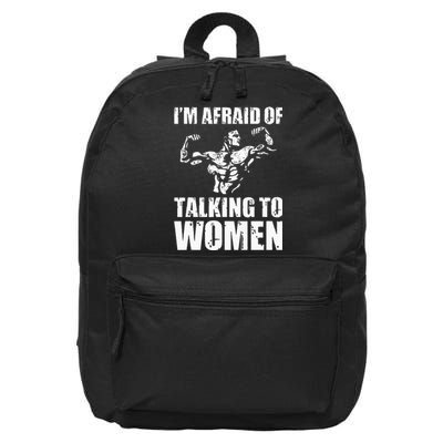 Im Afraid Of Talking To Women Satirical Workout 16 in Basic Backpack