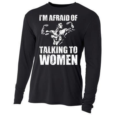 Im Afraid Of Talking To Women Satirical Workout Cooling Performance Long Sleeve Crew