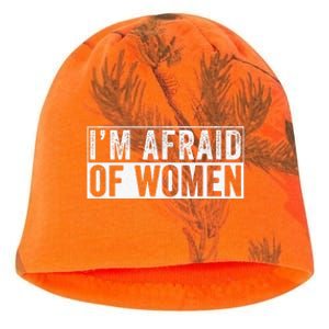 IM Afraid Of Women Funny IM Afraid Of Talking Kati - Camo Knit Beanie