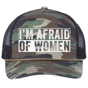 IM Afraid Of Women Funny IM Afraid Of Talking Retro Rope Trucker Hat Cap