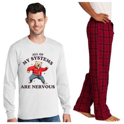 Iswearimnothigh All Of My Systems Are Nervous Bear Long Sleeve Pajama Set