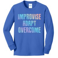 Improvise Adapt Overcome Military Funny Meme Gift Kids Long Sleeve Shirt