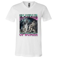 IM Afraid Of Women Funny Werewolf Wolf Meme V-Neck T-Shirt