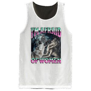 IM Afraid Of Women Funny Werewolf Wolf Meme Mesh Reversible Basketball Jersey Tank