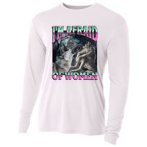 IM Afraid Of Women Funny Werewolf Wolf Meme Cooling Performance Long Sleeve Crew