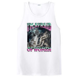 IM Afraid Of Women Funny Werewolf Wolf Meme PosiCharge Competitor Tank