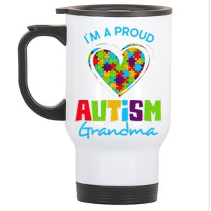 I'm A Proud Autism Grandma Autism Awareness Grandma Stainless Steel Travel Mug