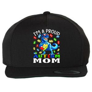 I'm A Proud Autism Mom Dinosaur Meaningful Gift Wool Snapback Cap