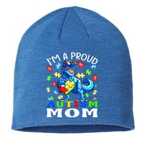 I'm A Proud Autism Mom Dinosaur Meaningful Gift Sustainable Beanie