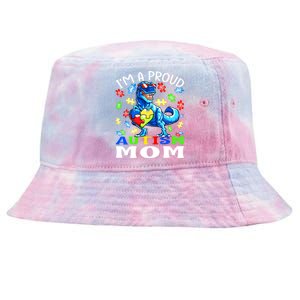 I'm A Proud Autism Mom Dinosaur Meaningful Gift Tie-Dyed Bucket Hat