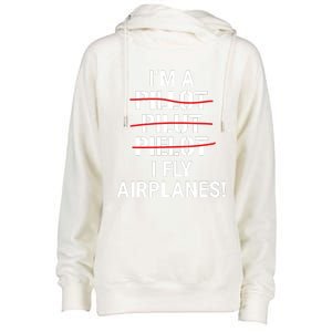 Im A Pilot I Fly Airplanes Funny Aviation Grammar Womens Funnel Neck Pullover Hood