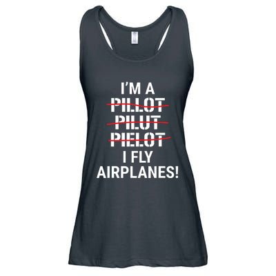 Im A Pilot I Fly Airplanes Funny Aviation Grammar Ladies Essential Flowy Tank