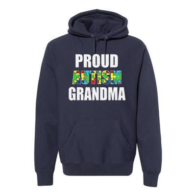 I'm A Proud Autism Grandma Autism Awareness Premium Hoodie