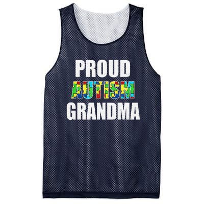 I'm A Proud Autism Grandma Autism Awareness Mesh Reversible Basketball Jersey Tank